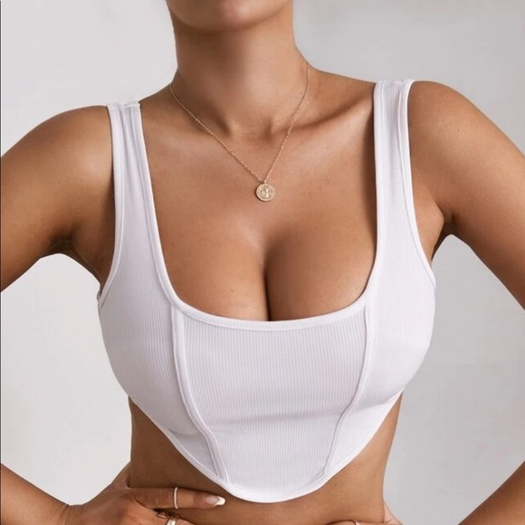 House of CB Tops - NWOT White Corset Crop Top